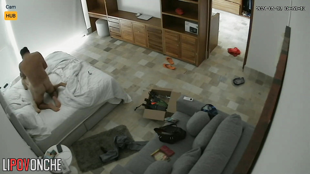 Missionary boring sex after work - hidden camera