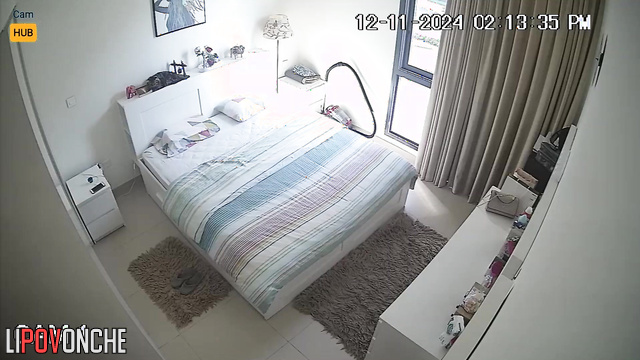 Brunette showing her boyfriend her hot masturbation