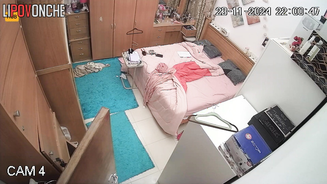 See how good her boobs are looking while she gets undressed (solo hidden cam video)