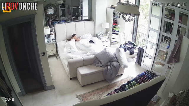 Naked gorgeous lovers enjoying each other in the morning