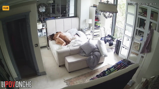 Naked gorgeous lovers enjoying each other in the morning