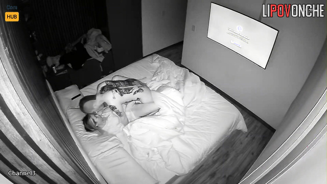 Tattooed couple was making it all night long / cool video