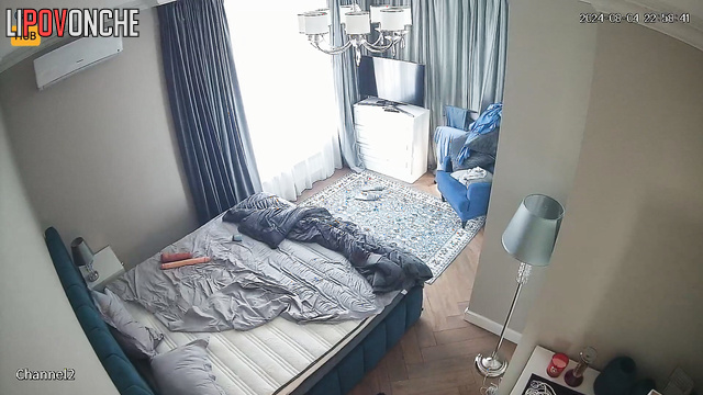 Russian woman fucking his husband with a long dildo