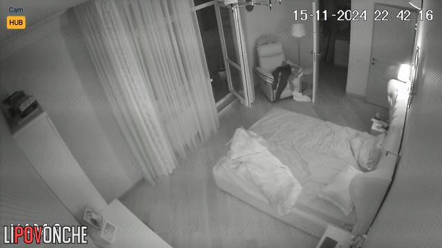 Skinny lovers relaxing on the bed (hidden video)