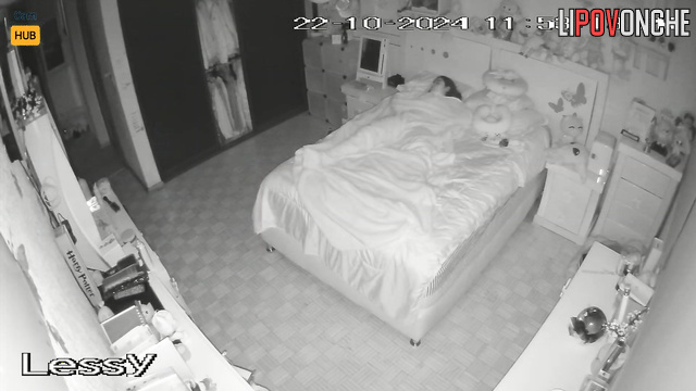 Single lady masturbating in her cute pink room right now