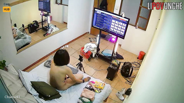 Naked webcam model earning money with her hot show on camera
