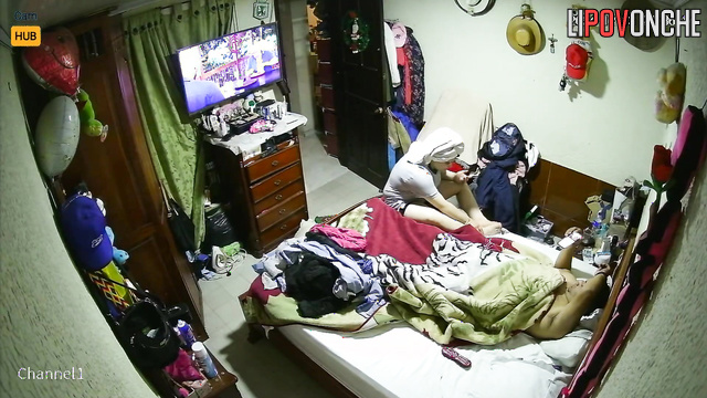 Chubby colombian couple fucked after boring tv watching