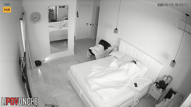 Hidden spy camera recorded their sex after awakening