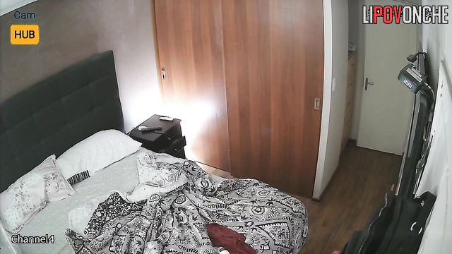 Asian topless babe chilling on the cozy bed alone