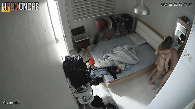 She wiped cum from her body and bed after cool sex