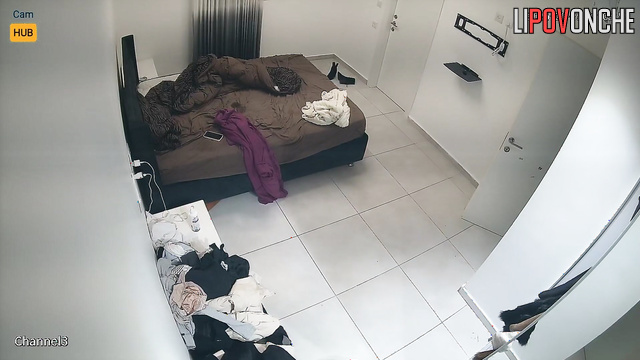 Brunette with hairy pussy dressing for dinner, solo