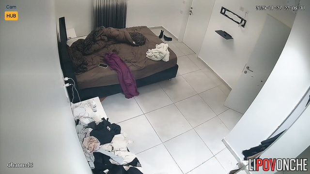 Brunette with hairy pussy dressing for dinner, solo