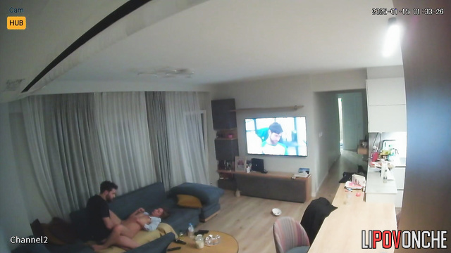 They first fucked in the living room and then in the bedroom