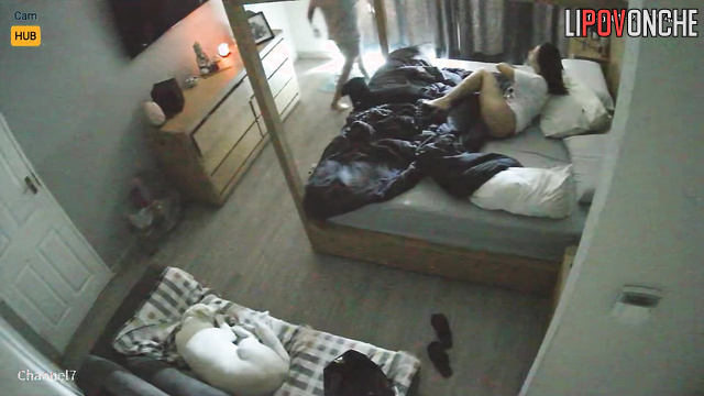 Hot sex scenes in the bedroom after boring day in the office