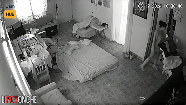 They fucking on the mattress in the room, hidden video