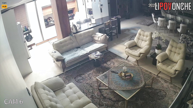 Passionate cowgirl love in the luxury huge living room