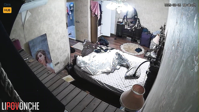 Bitch with huge floppy tits walks around the house topless