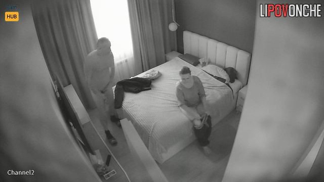 Husband set up a hidden camera and saw his wife fucking his neighbor.