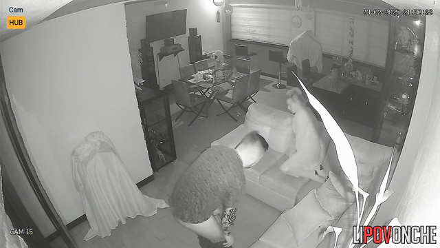 These two coming into living room on purpose to fuck on camera