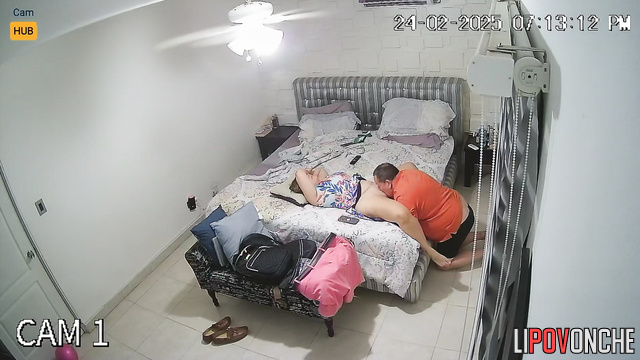 Hidden camera video leaked: Fat daddy licked his chubby daughter's pussy.