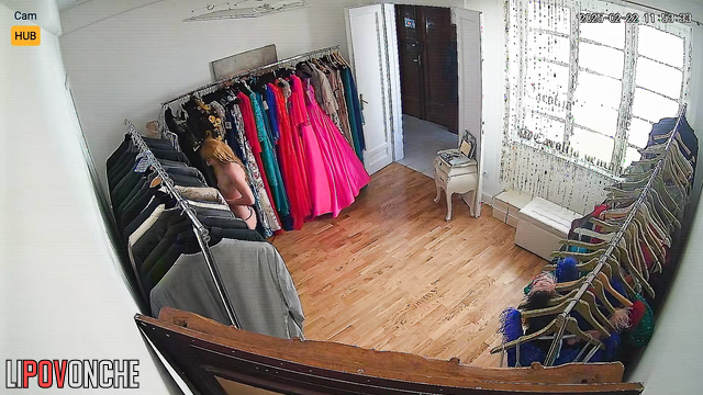 Serbian actress with small boobs changing clothes in the fitting room