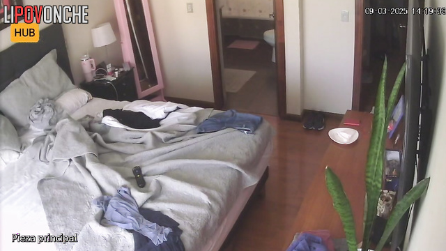 As soon as her cheerful son left the room, the chubby mommy bared her tits