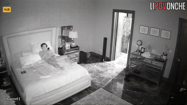 A skinny wife gives her husband a blowjob while he watches TikTok