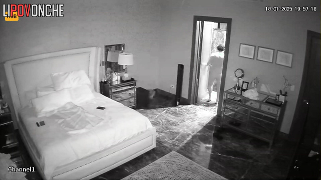 A skinny wife gives her husband a blowjob while he watches TikTok