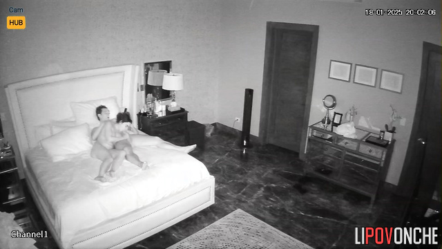 A skinny wife gives her husband a blowjob while he watches TikTok
