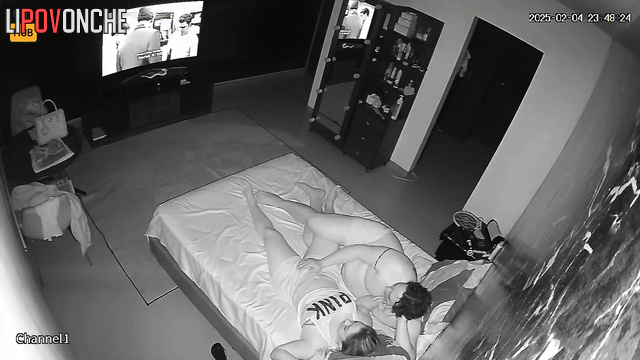 A fat man eagerly licks his busty wife's wet pussy until she reaches a pleasant orgasm