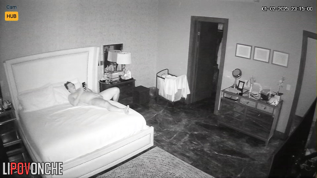 A skinny cutie comes out of the shower and gives her naked husband a gentle blowjob