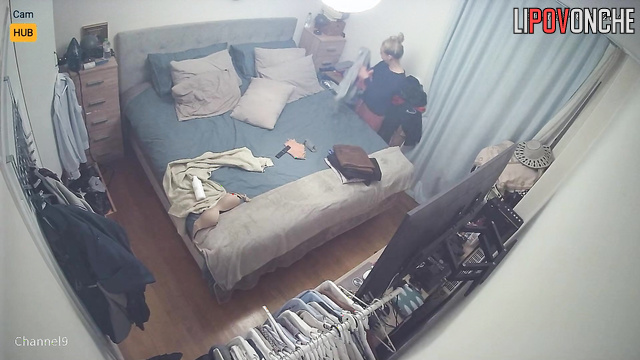 Her boyfriend put camera in her bedroom and watches how she looks nude