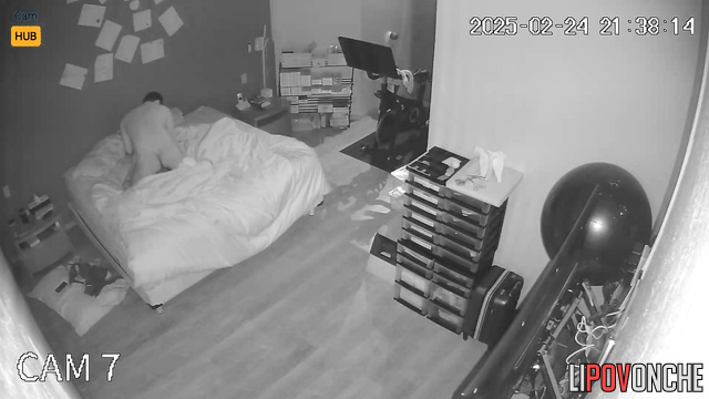 Married couple shows love to each other under the blanket