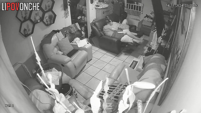 Chubby people fucking in a cluttered apartment, look