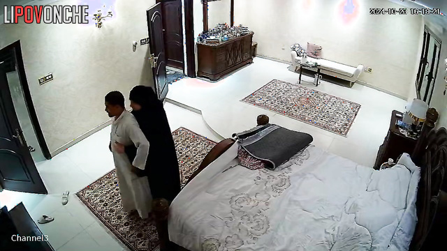 A chubby Arab prostitute plays with her new shy client's cock