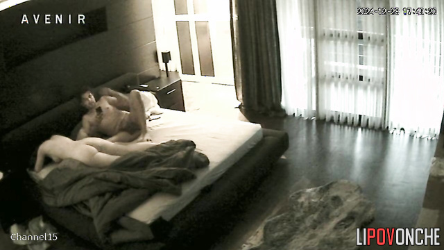 After a phone call, the husband tenderly kisses and licks his wife's naked ass