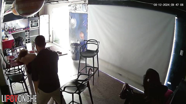 Morning drunk fuck in the closed beer bar, spy camera