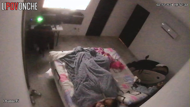 Chubby brunette started masturbating after he left her