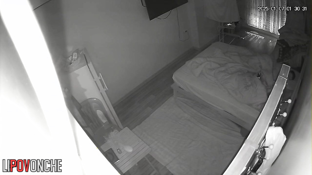 The girl secretly touches herself under the covers while everyone else is asleep