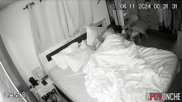 A sly, chubby mom plays with her husband's cock using her delicate fingers