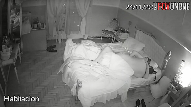 The sly wife pulls down her panties and presses her butt against her husband's cock