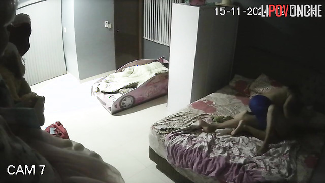 Night pleasure in the dark of the bedroom (horny spouses)