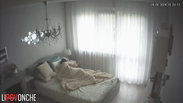 Pretty brunette gave herself pleasure under the sheets