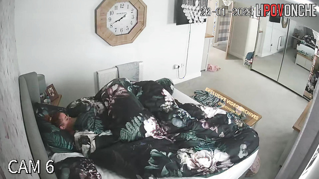 Mature chubby lady having fun alone under the blanket