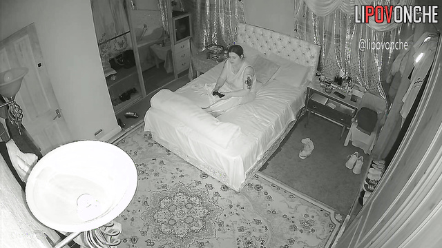 Big tattooed man smokes right in bed - bedroom video