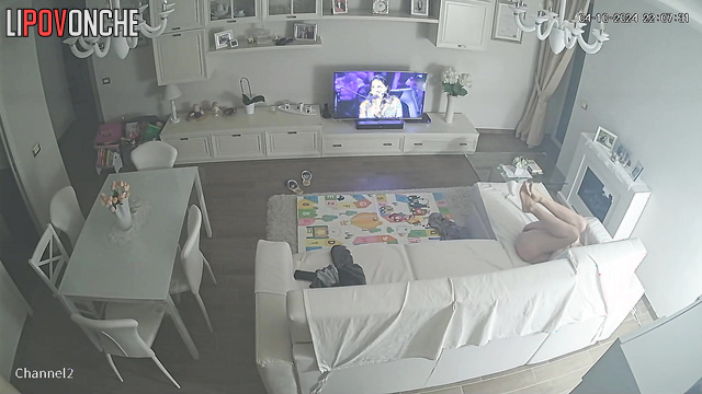 Friends are watching all their actions in the living room with a hidden cam
