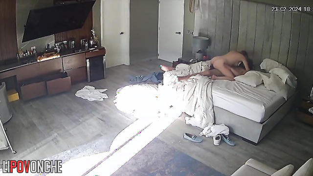 Husband entered her sweetly and swiftly on the bed