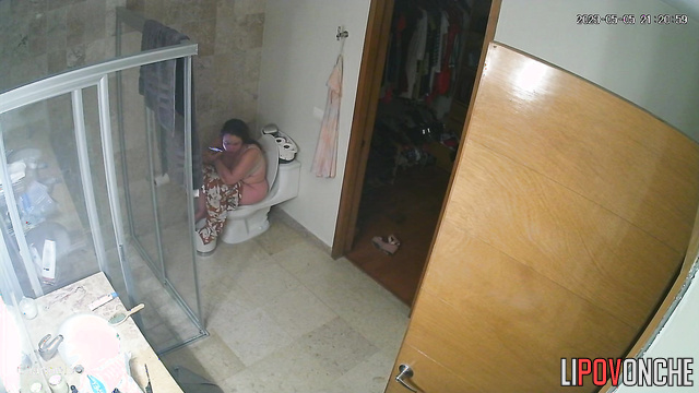 She sat on the toilet for a long time and chatted with her new friend