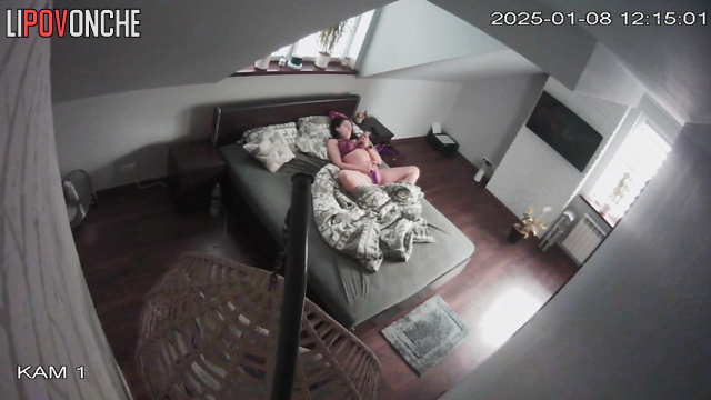Brunette masturbating alone so sexy and sweet, look