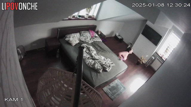 Brunette masturbating alone so sexy and sweet, look